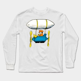 Flying in a balloon with two propellers Long Sleeve T-Shirt